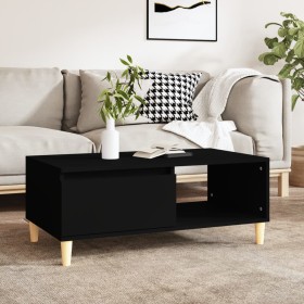 Mesa de centro madera contrachapada negro 90x50x36,5 cm Mesa de centro madera contrachapada negro 90x50x36,5 cm