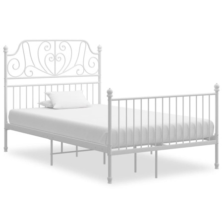 Bettgestell aus weißem Metall, 120 x 200 cm von vidaXL, Betten und Lattenroste - Ref: Foro24-324848, Preis: 149,68 €, Rabatt: %
