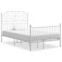 White metal bed frame 120x200 cm by vidaXL, Beds and slatted bases - Ref: Foro24-324848, Price: 150,52 €, Discount: %