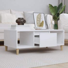 Mesa de centro madera contrachapada blanco 90x50x36,5 cm Mesa de centro madera contrachapada blanco 90x50x36,5 cm