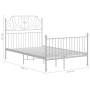 Estructura de cama de metal blanco 120x200 cm