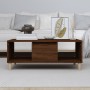 Mesa de centro madera contrachapada marrón roble 90x50x36,5 cm