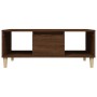 Mesa de centro madera contrachapada marrón roble 90x50x36,5 cm