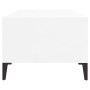 Mesa de centro madera contrachapada blanco brillo 90x50x36,5 cm
