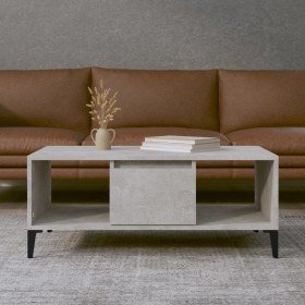 Mesa de centro madera contrachapada gris hormigón 90x50x36,5 cm Mesa de centro madera contrachapada gris hormigón 90x50x36,5 cm