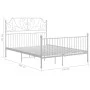 White metal bed frame 140x200 cm by vidaXL, Beds and slatted bases - Ref: Foro24-324851, Price: 219,41 €, Discount: %