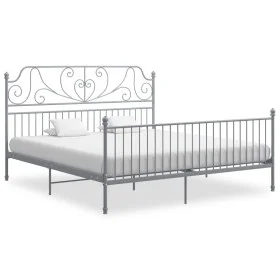 Graues Metallbettgestell 180x200 cm von vidaXL, Betten und Lattenroste - Ref: Foro24-324858, Preis: 187,49 €, Rabatt: %