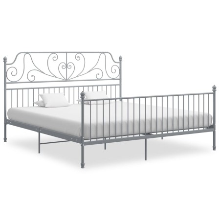 Estructura de cama de metal gris 180x200 cm