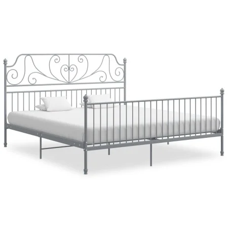 Graues Metallbettgestell 180x200 cm von vidaXL, Betten und Lattenroste - Ref: Foro24-324858, Preis: 187,86 €, Rabatt: %