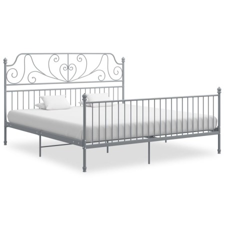 Gray metal bed frame 180x200 cm by vidaXL, Beds and slatted bases - Ref: Foro24-324858, Price: 191,35 €, Discount: %