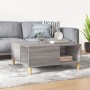 Mesa de centro madera contrachapada gris Sonoma 80x80x36,5 cm