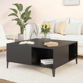 Mesa de centro madera contrachapada negro 80x80x36,5 cm Mesa de centro madera contrachapada negro 80x80x36,5 cm