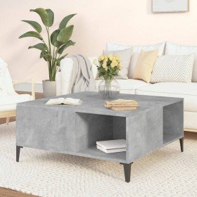 Mesa de centro madera contrachapada gris hormigón 80x80x36,5 cm Mesa de centro madera contrachapada gris hormigón 80x80x36,5 cm