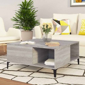 Mesa de centro madera contrachapada gris Sonoma 80x80x36,5 cm Mesa de centro madera contrachapada gris Sonoma 80x80x36,5 cm