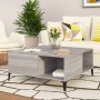 Mesa de centro madera contrachapada gris Sonoma 80x80x36,5 cm
