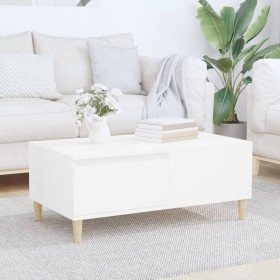 Mesa de centro madera contrachapada blanco 90x50x36,5 cm Mesa de centro madera contrachapada blanco 90x50x36,5 cm