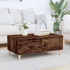 Mesa de centro madera contrachapada roble ahumado 90x50x36,5 cm Mesa de centro madera contrachapada roble ahumado 90x50x36,5 cm