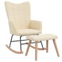 Rocking chair with footrest, cream-colored fabric by vidaXL, Rocking chairs - Ref: Foro24-328020, Price: 165,65 €, Discount: %