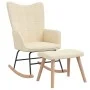 Rocking chair with footrest, cream-colored fabric by vidaXL, Rocking chairs - Ref: Foro24-328020, Price: 167,73 €, Discount: %