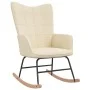 Rocking chair with footrest, cream-colored fabric by vidaXL, Rocking chairs - Ref: Foro24-328020, Price: 167,73 €, Discount: %