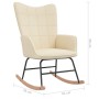 Rocking chair with footrest, cream-colored fabric by vidaXL, Rocking chairs - Ref: Foro24-328020, Price: 165,65 €, Discount: %