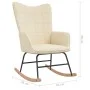 Rocking chair with footrest, cream-colored fabric by vidaXL, Rocking chairs - Ref: Foro24-328020, Price: 167,73 €, Discount: %