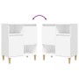 Aparador de madera contrachapada blanco 60x35x70 cm