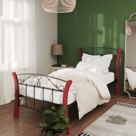 Estructura de cama de metal negra 90x200 cm de vidaXL, Camas y somieres - Ref: Foro24-324876, Precio: 85,52 €, Descuento: %