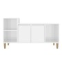 Mueble de TV madera contrachapada blanco brillo 100x35x55 cm