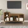 Mueble para TV madera contrachapada roble ahumado 100x35x55 cm