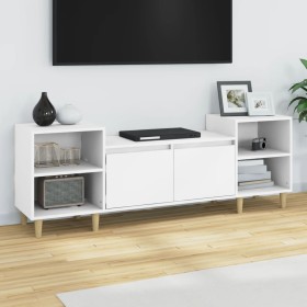 Mueble para TV madera contrachapada blanco 160x35x55 cm Mueble para TV madera contrachapada blanco 160x35x55 cm