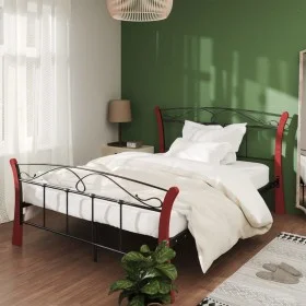 Black metal bed frame 120x200 cm by vidaXL, Beds and slatted bases - Ref: Foro24-324878, Price: 112,89 €, Discount: %