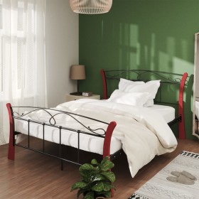 Schwarzer Metallbettrahmen 120x200 cm von vidaXL, Betten und Lattenroste - Ref: Foro24-324878, Preis: 114,08 €, Rabatt: %
