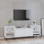 Mueble para TV madera contrachapada blanco 160x35x55 cm
