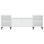 Mueble para TV madera contrachapada blanco 160x35x55 cm