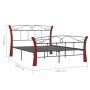 Estructura de cama de metal negra 120x200 cm