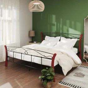 Estructura de cama de metal negra 140x200 cm de vidaXL, Camas y somieres - Ref: Foro24-324879, Precio: 144,20 €, Descuento: %