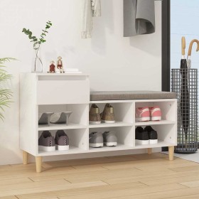 Mueble zapatero madera contrachapada blanco 102x36x60 cm Mueble zapatero madera contrachapada blanco 102x36x60 cm