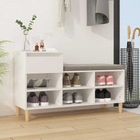 Mueble zapatero madera contrachapada blanco 102x36x60 cm Mueble zapatero madera contrachapada blanco 102x36x60 cm