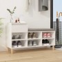 Mueble zapatero madera contrachapada blanco 102x36x60 cm