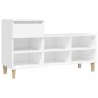 Mueble zapatero madera contrachapada blanco 102x36x60 cm