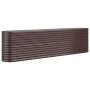 Brown powder coated steel flower bed planter 260x40x68 cm by vidaXL, Pots and planters - Ref: Foro24-318905, Price: 76,19 €, ...