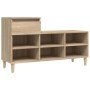 Mueble zapatero madera contrachapada roble Sonoma 102x36x60 cm