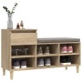 Mueble zapatero madera contrachapada roble Sonoma 102x36x60 cm