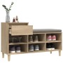 Mueble zapatero madera contrachapada roble Sonoma 102x36x60 cm