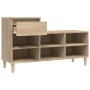 Mueble zapatero madera contrachapada roble Sonoma 102x36x60 cm