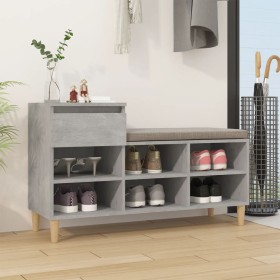 Mueble zapatero madera contrachapada gris hormigón 102x36x60 cm Mueble zapatero madera contrachapada gris hormigón 102x36x60 cm