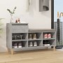 Mueble zapatero madera contrachapada gris hormigón 102x36x60 cm