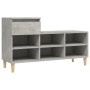 Mueble zapatero madera contrachapada gris hormigón 102x36x60 cm