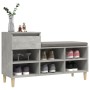 Mueble zapatero madera contrachapada gris hormigón 102x36x60 cm